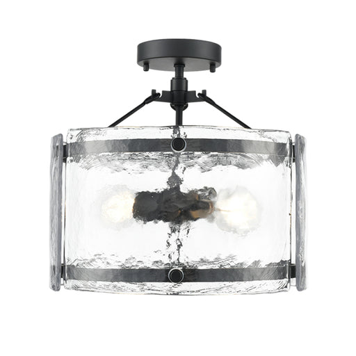 Millennium 47002 Bennetti 2-lt 15" Semi-Flush Mount - Matte Black