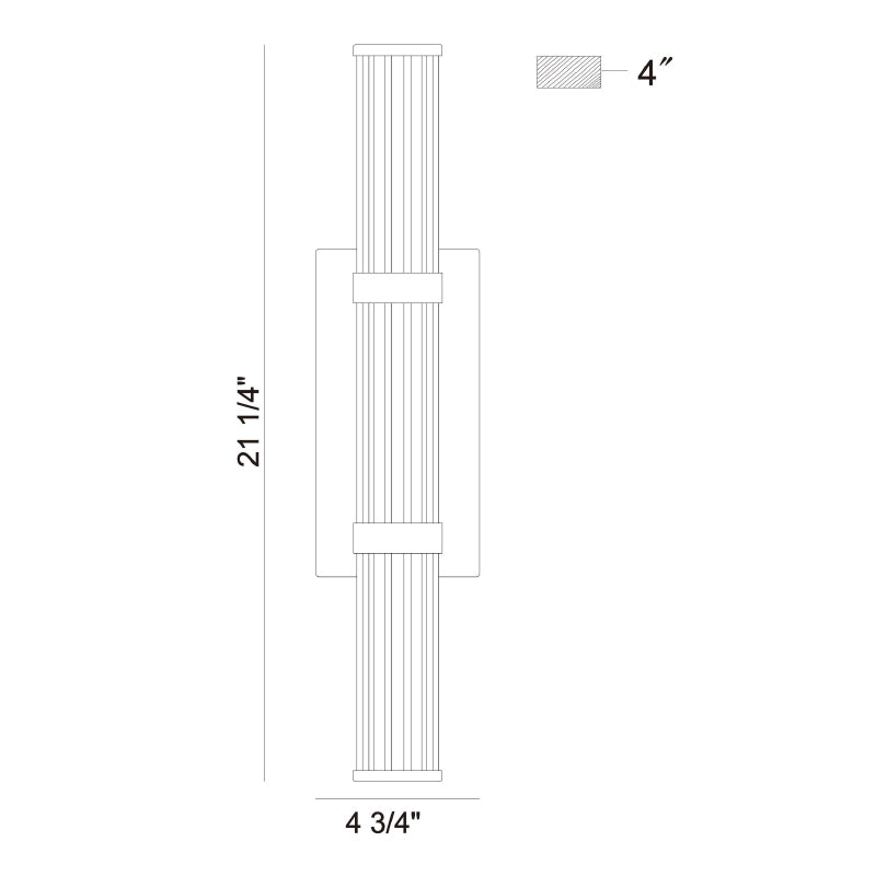 Eurofase 47124 Fayton 1-lt 21" Tall LED Outdoor Wall Sconce