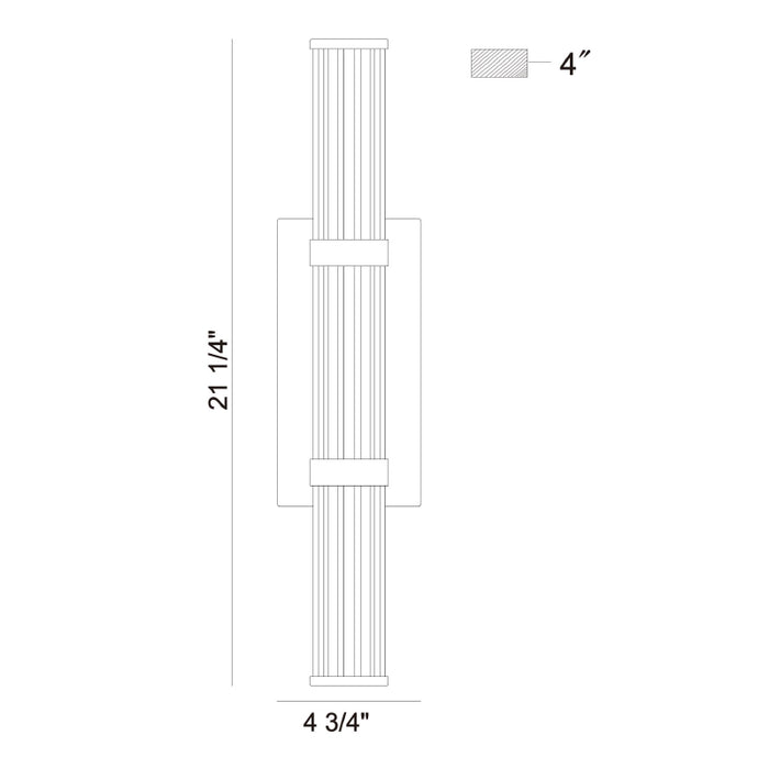Eurofase 47124 Fayton 1-lt 21" Tall LED Outdoor Wall Sconce