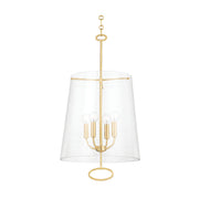 Hudson Valley 4717 James 4-lt 15" Pendant-Aged Brass