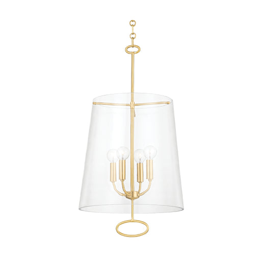 Hudson Valley 4717 James 4-lt 15" Pendant-Aged Brass