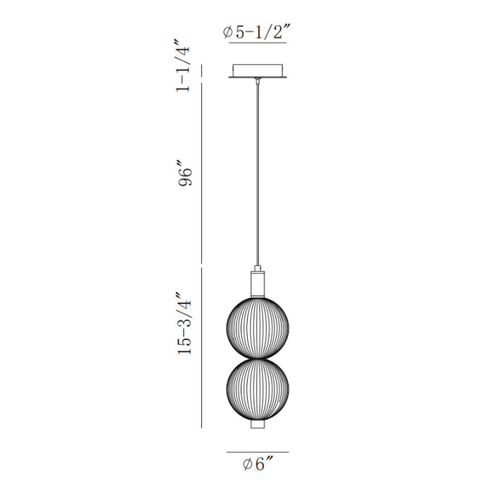 Eurofase 47190 Palmas 2-lt 16" Tall LED Pendant