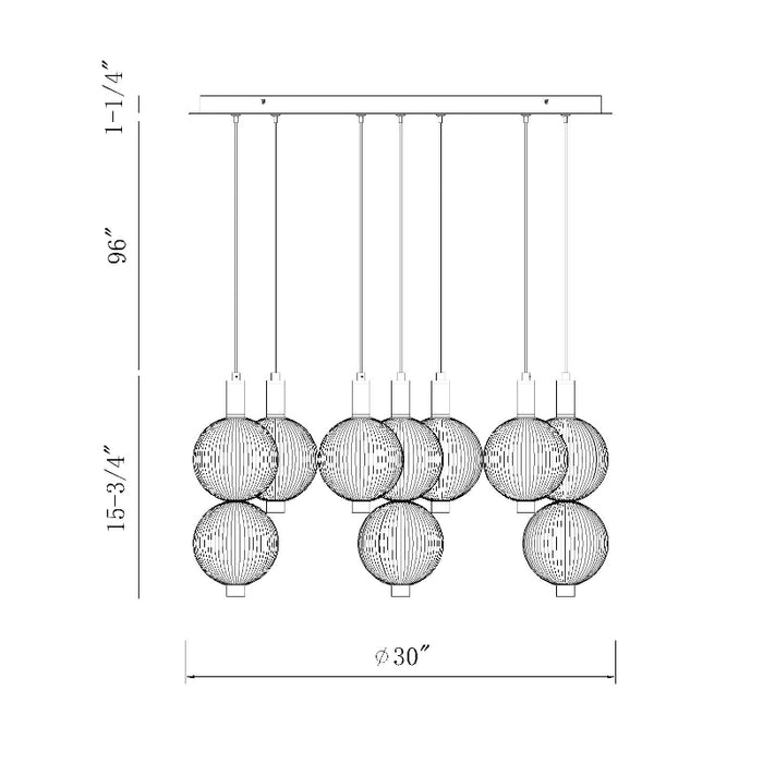 Eurofase 47191 Palmas 7-lt 30" LED Chandelier