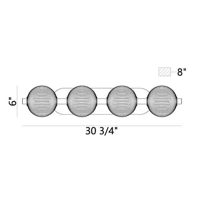 Eurofase 47194 Palmas 4-lt 30" LED Vanity Light