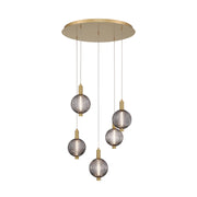 Eurofase 47208 Palmas 5-lt 24" LED Chandelier-Gold