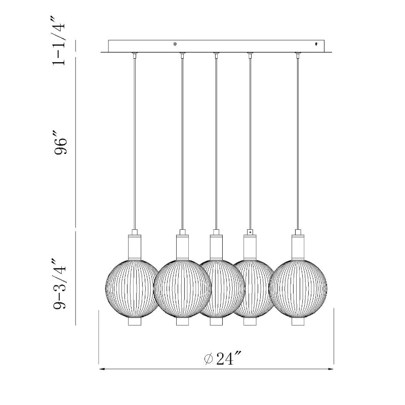Eurofase 47208 Palmas 5-lt 24" LED Chandelier