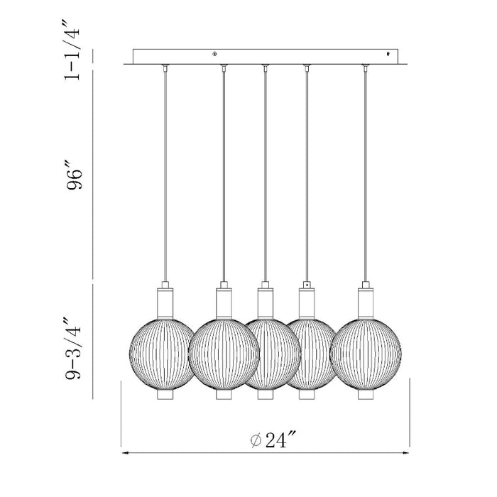 Eurofase 47208 Palmas 5-lt 24" LED Chandelier