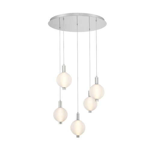 Eurofase 47208 Palmas 5-lt 24" LED Chandelier-Polished Nickel