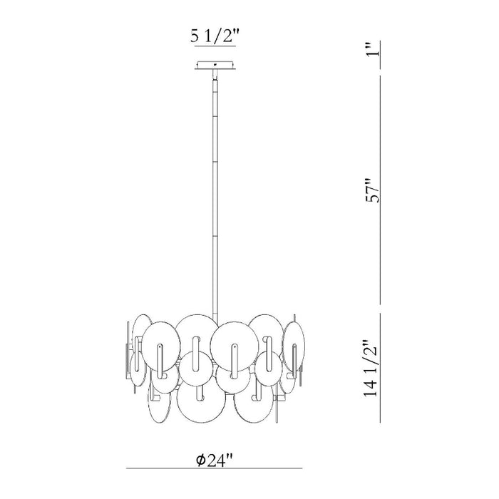 Eurofase 47209 Nuvola 2-lt 24" LED Chandelier