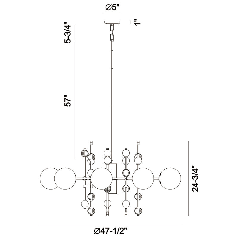 Eurofase 47222 Traiton 9-lt 48" Chandelier
