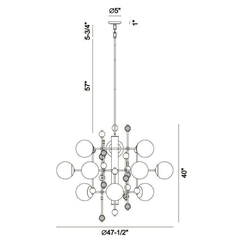 Eurofase 47223 Traiton 12-lt 48" Chandelier