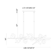 Eurofase 47236 Thorah 9-lt 59" LED Linear Chandelier