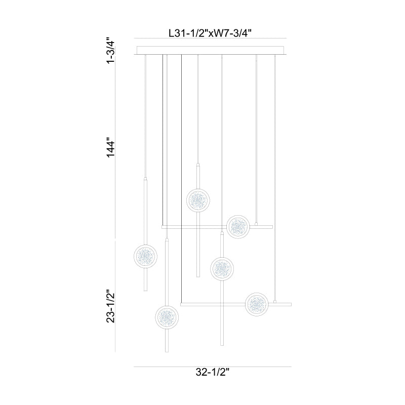 Eurofase 47255 Barletta 6-lt 32" LED Chandelier