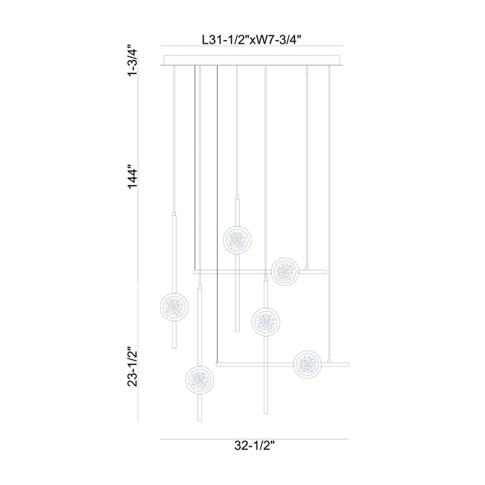 Eurofase 47255 Barletta 6-lt 32" LED Chandelier