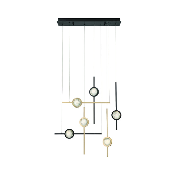 Eurofase 47255 Barletta 6-lt 32" LED Chandelier-Gold-Black