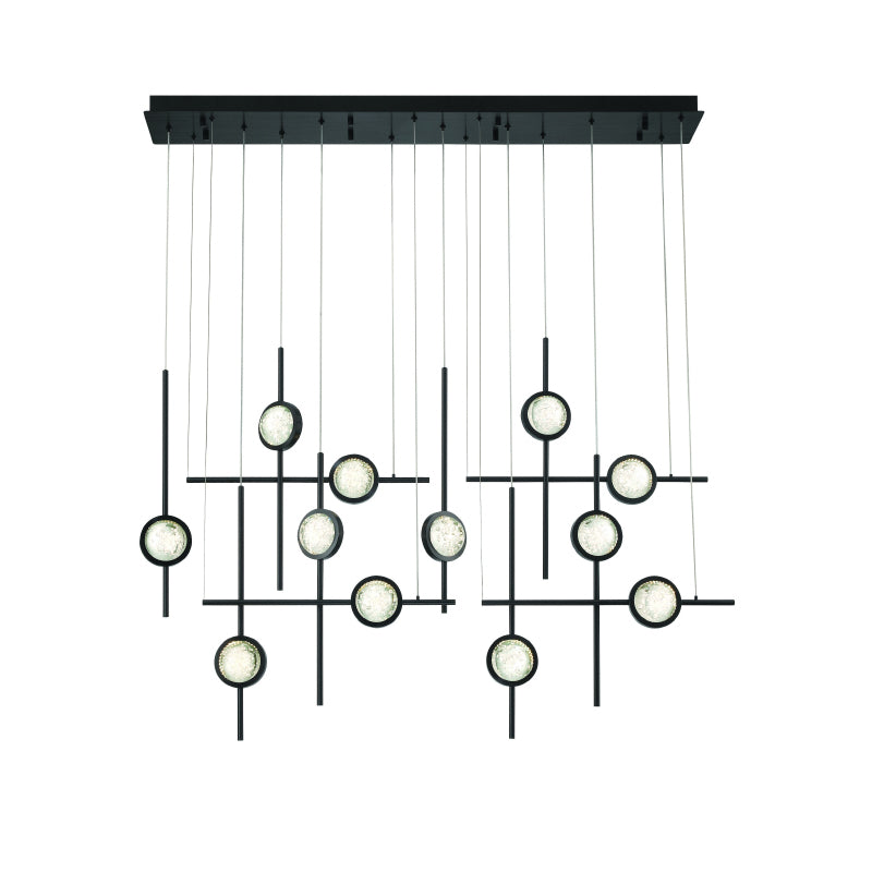 Eurofase 47256 Barletta 12-lt 53" LED Chandelier-Anodized Black