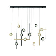 Eurofase 47256 Barletta 12-lt 53" LED Chandelier-Gold-Black