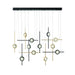 Eurofase 47256 Barletta 12-lt 53" LED Chandelier-Gold-Black
