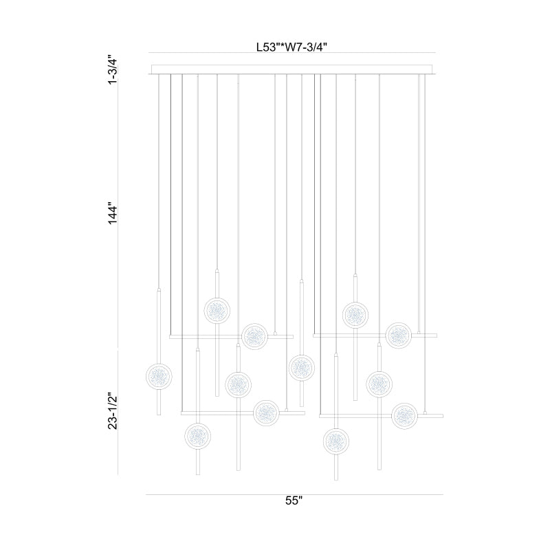 Eurofase 47256 Barletta 12-lt 53" LED Chandelier