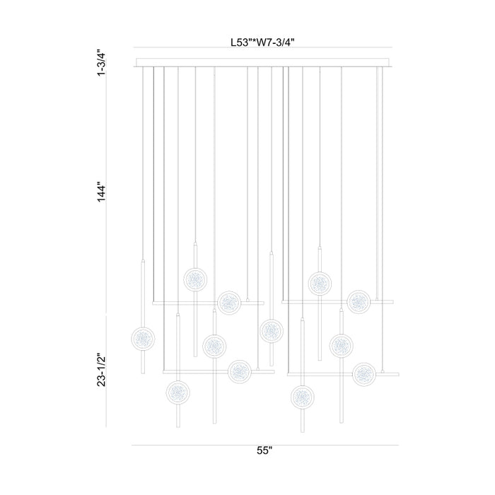 Eurofase 47256 Barletta 12-lt 53" LED Chandelier
