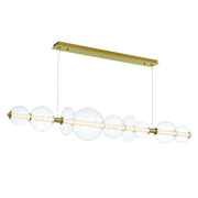 Eurofase 47257 Atomo 9-lt 74" LED Linear Chandelier-Gold/Clear Glass