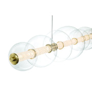 Eurofase 47257 Atomo 9-lt 74" LED Linear Chandelier-Gold/Clear Glass