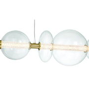 Eurofase 47257 Atomo 9-lt 74" LED Linear Chandelier-Gold/Clear Glass