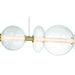 Eurofase 47257 Atomo 9-lt 74" LED Linear Chandelier-Gold/Clear Glass