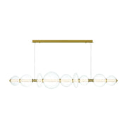Eurofase 47257 Atomo 9-lt 74" LED Linear Chandelier-Gold/Clear Glass