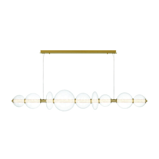 Eurofase 47257 Atomo 9-lt 74" LED Linear Chandelier-Gold/Clear Glass