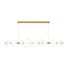 Eurofase 47257 Atomo 9-lt 74" LED Linear Chandelier-Gold/Clear Glass