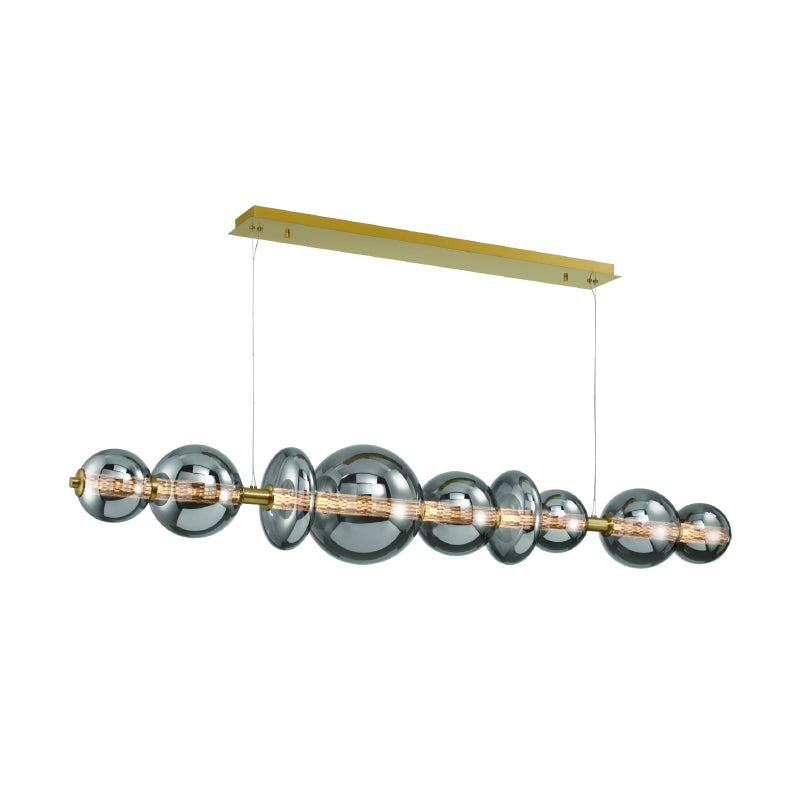 Eurofase 47257 Atomo 9-lt 74" LED Linear Chandelier-Gold/Smoke Glass