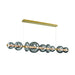 Eurofase 47257 Atomo 9-lt 74" LED Linear Chandelier-Gold/Smoke Glass