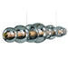 Eurofase 47257 Atomo 9-lt 74" LED Linear Chandelier-Gold/Smoke Glass