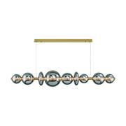 Eurofase 47257 Atomo 9-lt 74" LED Linear Chandelier-Gold/Smoke Glass