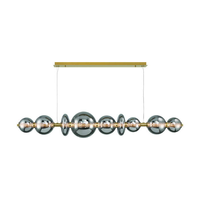 Eurofase 47257 Atomo 9-lt 74" LED Linear Chandelier-Gold/Smoke Glass