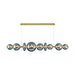Eurofase 47257 Atomo 9-lt 74" LED Linear Chandelier-Gold/Smoke Glass