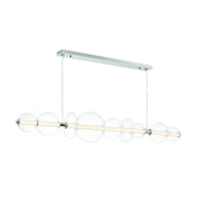 Eurofase 47257 Atomo 9-lt 74" LED Linear Chandelier-Chrome/Clear Glass