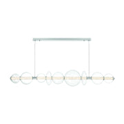 Eurofase 47257 Atomo 9-lt 74" LED Linear Chandelier-Chrome/Clear Glass