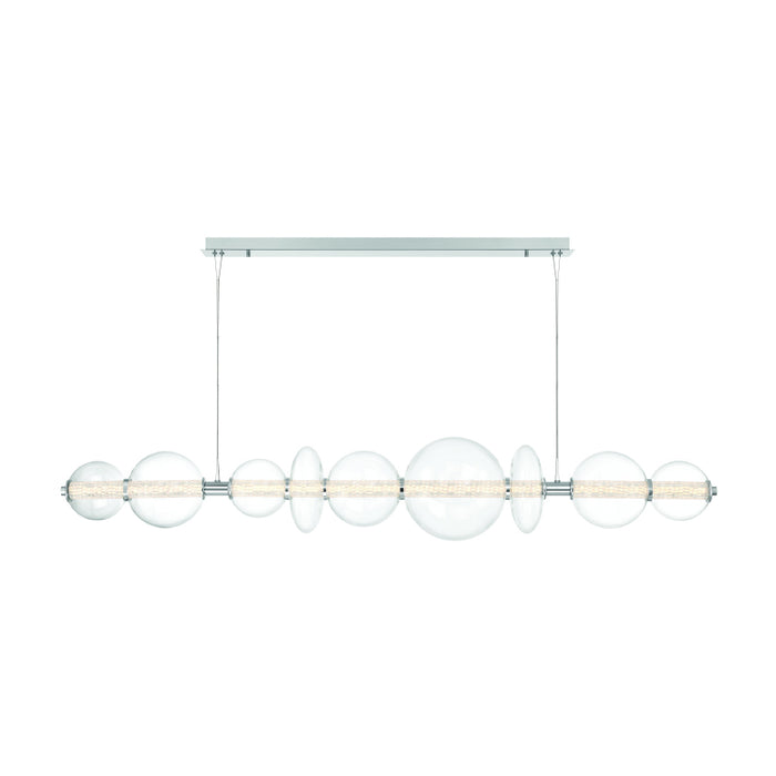 Eurofase 47257 Atomo 9-lt 74" LED Linear Chandelier-Chrome/Clear Glass