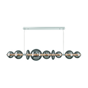 Eurofase 47257 Atomo 9-lt 74" LED Linear Chandelier-Chrome/Smoke Glass