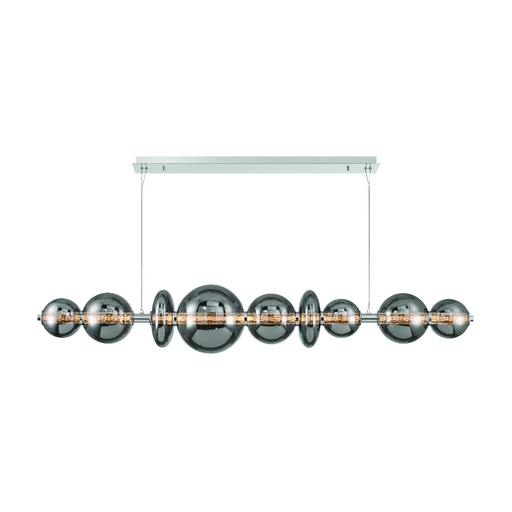 Eurofase 47257 Atomo 9-lt 74" LED Linear Chandelier-Chrome/Smoke Glass