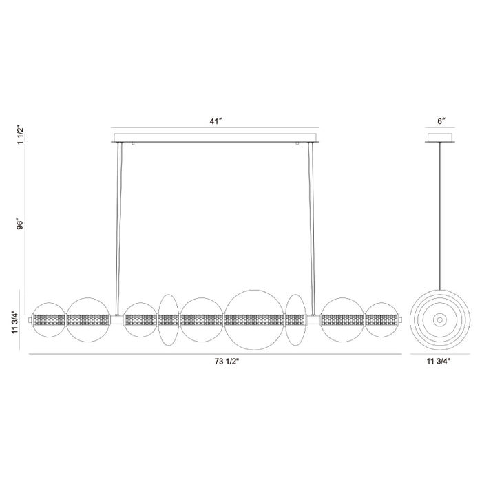 Eurofase 47257 Atomo 9-lt 74" LED Linear Chandelier