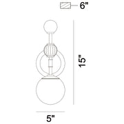 Eurofase 47358 Traiton 1-lt 15" Tall Wall Sconce