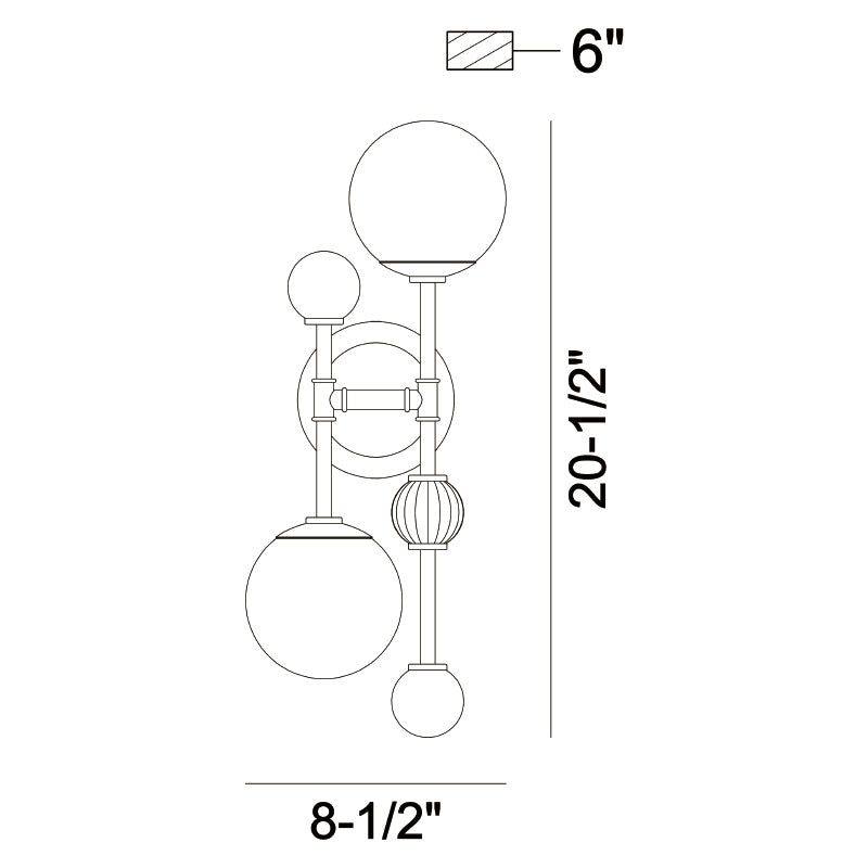 Eurofase 47359 Traiton 2-lt 20" Tall Wall Sconce