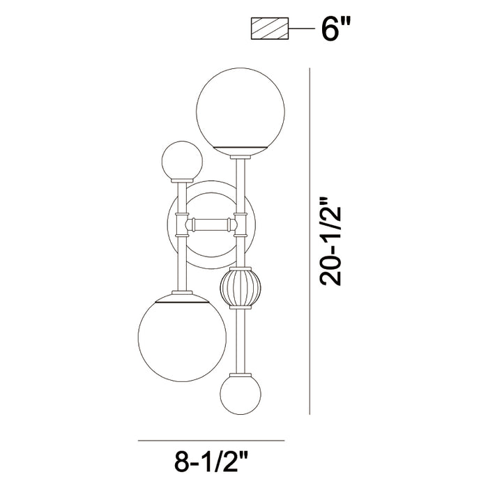 Eurofase 47359 Traiton 2-lt 20" Tall Wall Sconce