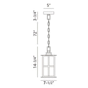 Eurofase 47388 Greyson 1-lt 16" Tall LED Outdoor Pendant
