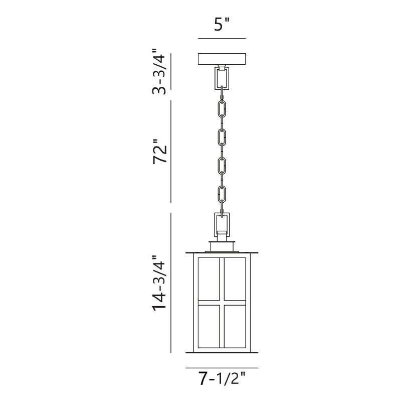 Eurofase 47388 Greyson 1-lt 16" Tall LED Outdoor Pendant