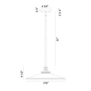 Eurofase 47405 Deckard 1-lt 16" LED Outdoor Pendant