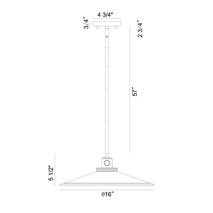 Eurofase 47405 Deckard 1-lt 16" LED Outdoor Pendant